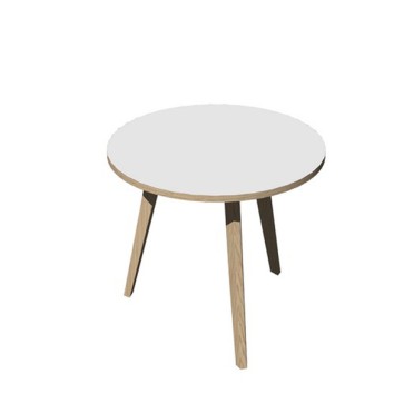 Tavolo riunione tondo Woody - diametro 80 cm - rovere / bianco