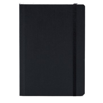 Taccuino EcoQua c/elastico - A5 - 80 pag - carta bianca - nero - Fabriano