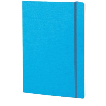 Taccuino EcoQua c/elastico - A5 - 80 pag - carta puntinata - blu - Fabriano
