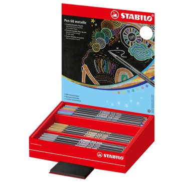 Pennarello Pen 68 - colori assortiti metallici - Stabilo - expo 60 pezzi