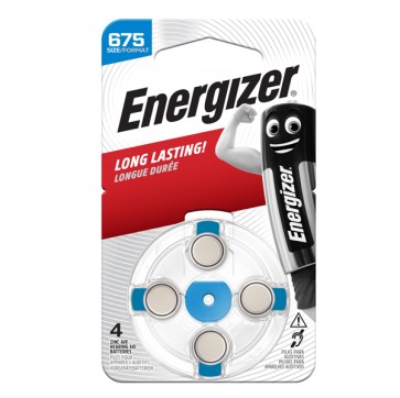 Pile per apparecchi acustici 675 Zinc Air - Energizer - blister 4 pezzi