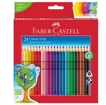 Matite colorate Color Grip - acquerellabili - Faber-Castell - scatola 24 pezzi