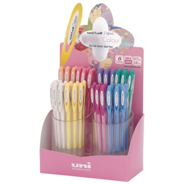 Penna Signo Angelic - colori assortiti pastel - Uni Mitsubishi - expo 48 pezzi