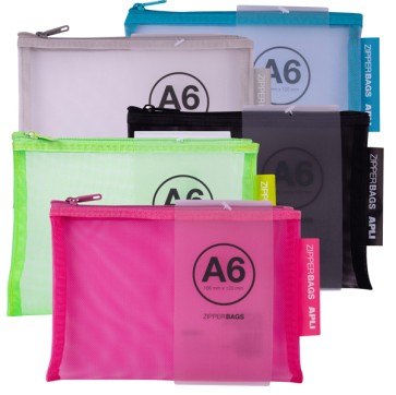 Astuccio zip - nylon - 16,8 x 12,5 cm - colori assortiti - Apli