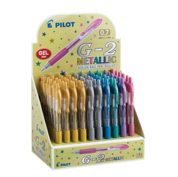 Roller gel scatto G-2 - 0,7 mm - colori assortiti metallic - Pilot - Display 60 pezzi