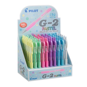 Roller gel scatto G-2 - 0,7 mm - colori assortiti pastel - Pilot - Display 60 pezzi