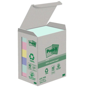 Blocco Post it  Z-Notes Green - 653-1GB - 38 x 51 mm - natural - 100 fogli - Post it  - conf. 6 pezzi