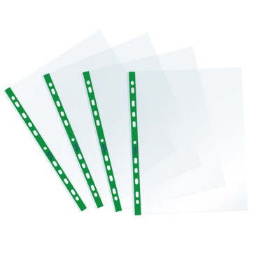Buste forate Sprint - c/ banda - liscia - 22 x 30 cm - verde - Favorit - conf. 25 pezzi