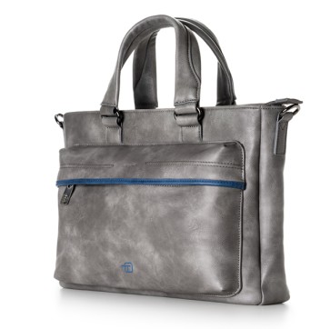 Borsa unisex Bluegate - 39 x 29 x 13 cm - similpelle - grigio - In Tempo