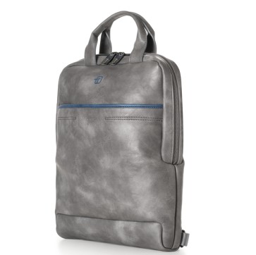 Zaino slim Bluegate - 28 x 38 x 10 cm - similpelle - grigio - In Tempo