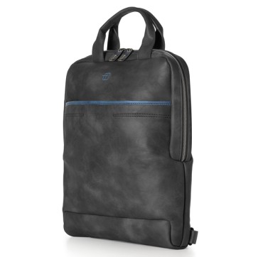 Zaino slim Bluegate - 28 x 38 x 10 cm - similpelle - nero - In Tempo