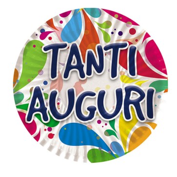 Piatti - Tanti Auguri - carta - D 18cm - Big Party - conf. 10 pezzi