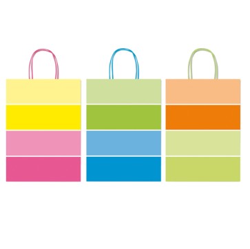 Shopper bicolor - con manici - carta ritorta - 26 x 12 x 36 cm - colori assortiti - Rex Sadoch