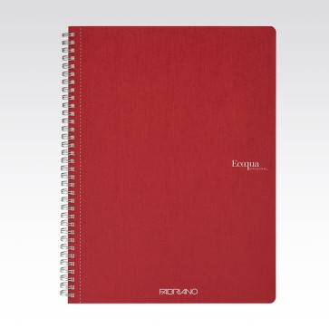 Maxiquaderno Ecoqua original - spiralato - A4 - 90gr - 5mm - 70 fogli - rosso scuro - Fabriano