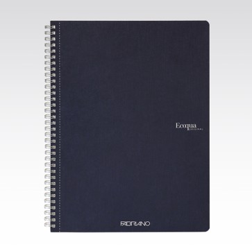 Maxiquaderno Ecoqua original - spiralato - A4 - 90gr - 1 rigo - 70 fogli - blu scuro - Fabriano