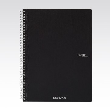 Maxiquaderno Ecoqua original - spiralato - A4 - 90 gr - 1 rigo - 70 fogli - nero - Fabriano