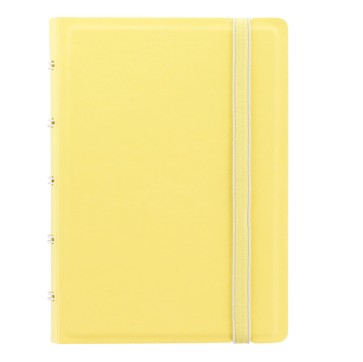Notebook Pocket - con elastico - copertina similpelle - 144 x 105 mm - 56 pagine - a righe - giallo limone - Filofax