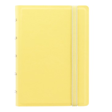 Notebook Pocket - con elastico - copertina similpelle - 144 x 105 mm - 56 pagine - a righe - giallo limone - Filofax