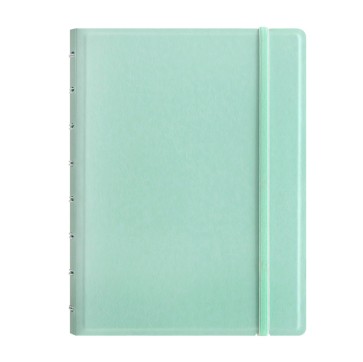 Notebook - con elastico - copertina similpelle - A5 - 56 pagine - a righe - verde pastello - Filofax
