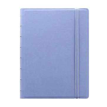 Notebook - con elastico - copertina similpelle - A5 - 56 pagine - a righe - blu pastello - Filofax