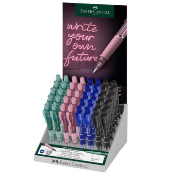 Penna a sfera Poly Ball View - punta 0,7 mm - colori assortiti - Faber Castell - expo 40 pezzi
