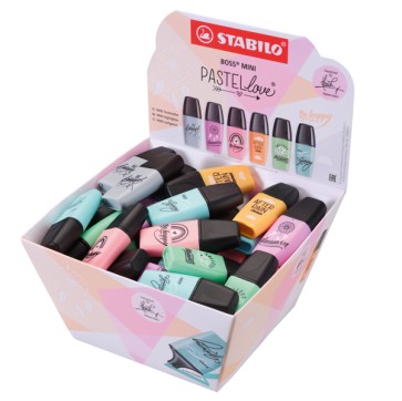 Evidenziatore Mini Pastel Love  - colori assortiti pastel - Stabilo - expo 50 pezzi