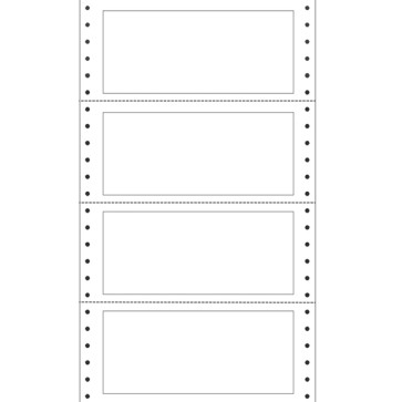 Etichette adesive a modulo continuo TT951 - in carta - corsia singola - permanenti - 140 x 60 mm - 4 et/fg - 100 fogli - bianco - Markin