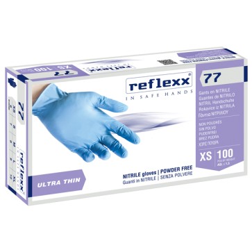 Guanti in nitrile R77 - tg L - azzurro - Reflexx - conf. 100 pezzi