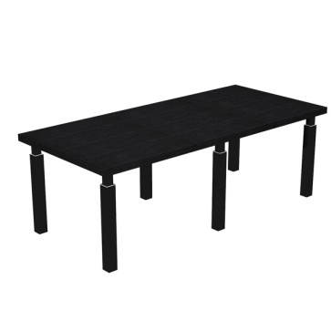 Tavolo riunione Prestige Quadro - 220 x 100 cm - nero venato/ nero