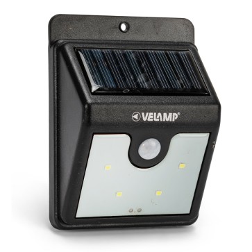 Applique solare Dory - con rilevatore di movimenti - 8,6 x 11,4 x 4,1 cm - nero - Velamp