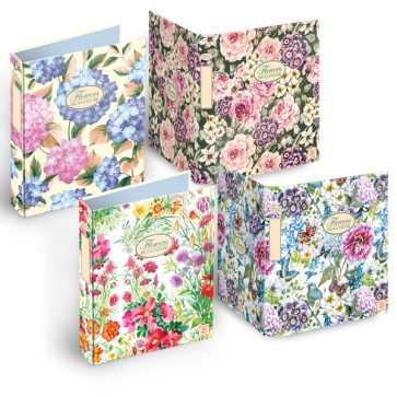 Raccoglitore Nature Flowers - A5 - 18,5 x 22 cm - 4 anelli - dorso 3 cm - Pigna