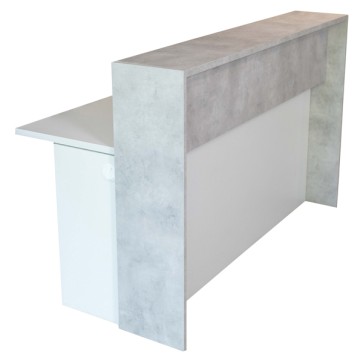 Modulo reception lineare Welcome in - 124 x 81 x 109 cm - bianco/cemento - LineKit
