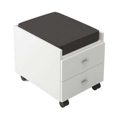 Cassettiera Fluffy - 2 cassetti - con ruote - bianco - LineKit