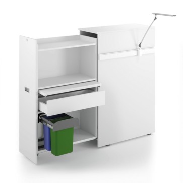Contenitore Smartcab PACK 5 - piano estraibile e cassetto - con lampada e raccoglirifiuti - LineKit