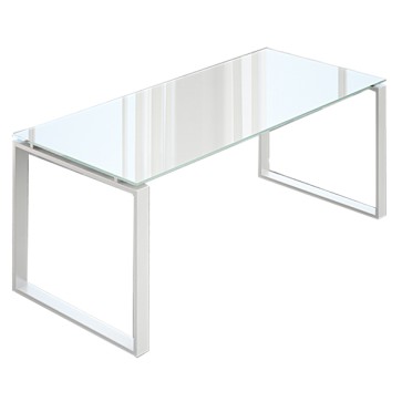 Scrivania direzionale Swing 7020 - 140 x 80 cm - cristallo/alluminio - LineKit