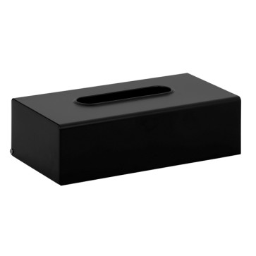 Porta kleenex - 25,5 x 13 x 7 cm - acciaio inox verniciato - nero - Laminart