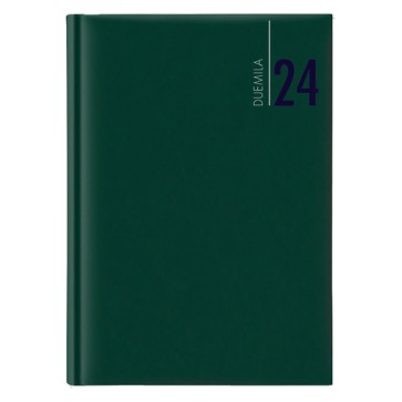 Agenda giornaliera 2025 - copertina in carta imbottita - 17 x 24 cm - verde