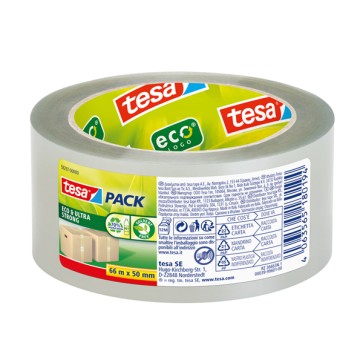 Nastro adesivo Tesapack Eco - ultra strong ecoLogo - 5 cm x 66 m - trasparente - Tesa