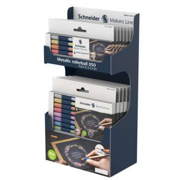 Astuccio roller metallic Paint-it 050 - colori assortiti - Schneider - expo 8 astucci (4 colori cad. + 6 astucci (8 colori cad