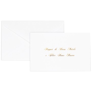Biglietto natale con busta - 9 x 14 cm - stampa oro - bianco - Rex Sadoch