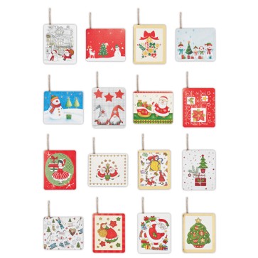Segnapacco natale - con cordoncino - fantasie assortite - Rex Sadoch