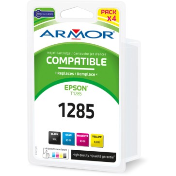 Armor - Cartuccia ink Compatibile  per Epson - C/M/Y/K - T1281 T1282 T1283 T1284 - Conf. 4 cartucce