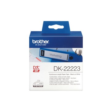 Brother - Nastro adesivo - Nero/Bianco -  50mm x 30,48mt - DK22223