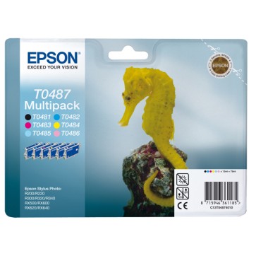 Epson - Multipack Cartuccia ink - C/M/Y/K/C CH/M CH - T0487 - C13T04874010 - 13ml cad