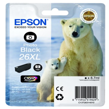 Epson - Cartuccia ink - 26XL - Nero Photo - C13T26314012 - 8,7ml