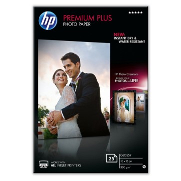 Hp - Confezione da 25 Fogli Carta fotografica Hp Premium Plus lucida - 10 x 15 cm - CR677A