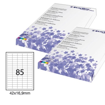 Etichette adesive - in carta - permanenti - 42 x 16,9 mm - 85 et/fg - 100 fogli - bianco - Starline