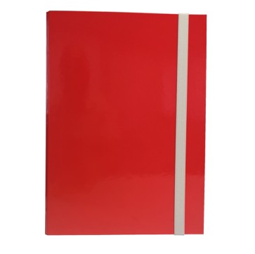 Cartellina con elastico - cartone plastificato - 3 lembi - 25x34 cm - rosso - Queen - Starline