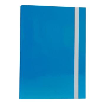 Cartellina con elastico - cartone plastificato - 3 lembi - 25x34 cm - azzurro - Queen - Starline