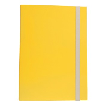 Cartellina con elastico - cartone plastificato - 3 lembi - 25x34 cm - giallo - Queen Starline